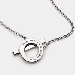 Hermès Finesse Diamond 18k White Gold Necklace