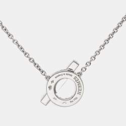 Hermès Finesse Diamond 18k White Gold Necklace