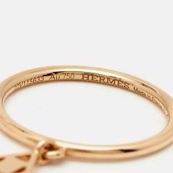 Hermès Gambade 18k Rose Gold Ring Size 52
