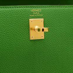 Hermes Vert Yucca Togo Leather Kelly 25 Tote Bag