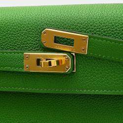 Hermes Vert Yucca Togo Leather Kelly 25 Tote Bag