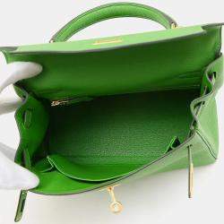 Hermes Vert Yucca Togo Leather Kelly 25 Tote Bag