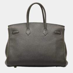 Hermes Grey Togo Leather Birkin 35 Tote Bag