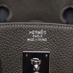 Hermes Grey Togo Leather Birkin 35 Tote Bag