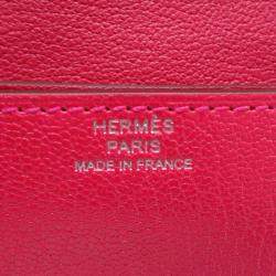 Hermes Mysore Rose Chevre Extreme Chaine d'Ancre Compact Bi-fold Wallet