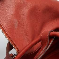 Pre Owned Hermes Cuivre Evercolor Leather Palladium Finish Lindy 34 Bag