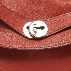 Pre Owned Hermes Cuivre Evercolor Leather Palladium Finish Lindy 34 Bag