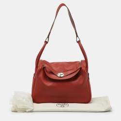 Pre Owned Hermes Cuivre Evercolor Leather Palladium Finish Lindy 34 Bag