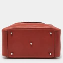 Pre Owned Hermes Cuivre Evercolor Leather Palladium Finish Lindy 34 Bag