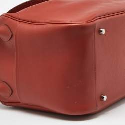 Pre Owned Hermes Cuivre Evercolor Leather Palladium Finish Lindy 34 Bag