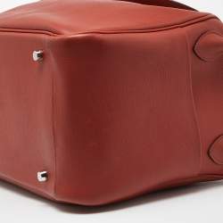 Pre Owned Hermes Cuivre Evercolor Leather Palladium Finish Lindy 34 Bag
