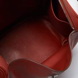 Pre Owned Hermes Cuivre Evercolor Leather Palladium Finish Lindy 34 Bag