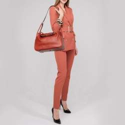 Pre Owned Hermes Cuivre Evercolor Leather Palladium Finish Lindy 34 Bag