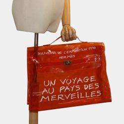 Hermes Orange Vinyl Souvenir De L'Exposition Kelly handbag