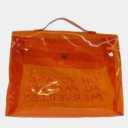 Hermes Orange Vinyl Souvenir De L'Exposition Kelly handbag