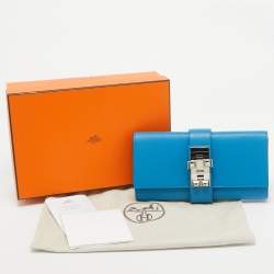 Hermès Bleu Zanzibar Chevre Mysore Leather Medor 23 Clutch