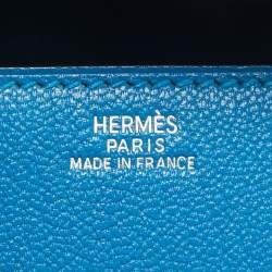 Hermès Bleu Zanzibar Chevre Mysore Leather Medor 23 Clutch