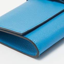 Hermès Bleu Zanzibar Chevre Mysore Leather Medor 23 Clutch
