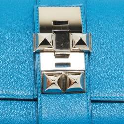 Hermès Bleu Zanzibar Chevre Mysore Leather Medor 23 Clutch