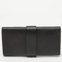 Pre Owned Hermes Noir Chevre Mysore Leather Medor 23 Clutch