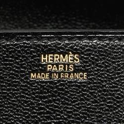 Pre Owned Hermes Noir Chevre Mysore Leather Medor 23 Clutch