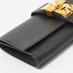 Pre Owned Hermes Noir Chevre Mysore Leather Medor 23 Clutch