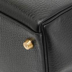 Hermes Noir Ardennes Leather Gold Finish Kelly Retourne 32 Bag