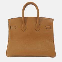 Hermes Gold Togo Birkin Officier Handbag