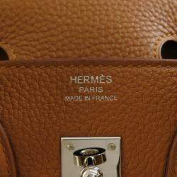 Hermes Gold Togo Birkin Officier Handbag