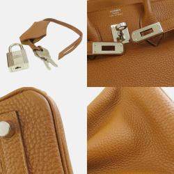 Hermes Gold Togo Birkin Officier Handbag