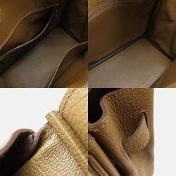 Hermes Gold Taurillon Clemence Leather Birkin 30 Tote Bag