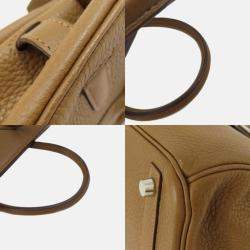Hermes Gold Taurillon Clemence Leather Birkin 30 Tote Bag