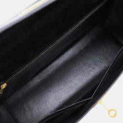Pre Owned Hermes Black Box Calf Leather Kelly 32 Handbag