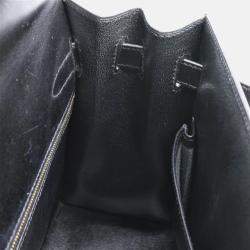 Pre Owned Hermes Black Box Calf Leather Kelly 32 Handbag