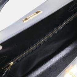 Pre Owned Hermes Black Box Calf Leather Kelly 32 Handbag