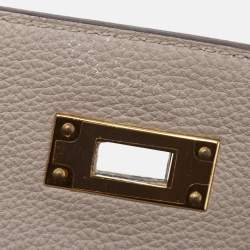 Hermes Gris Asphalt Togo Leather Gold Finish Kelly Retourne 35 Bag