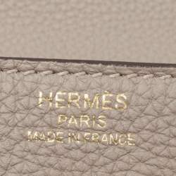 Hermes Gris Asphalt Togo Leather Gold Finish Kelly Retourne 35 Bag