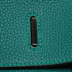 Hermes Malachite Togo Leather Palladium Finish Birkin 35 Bag