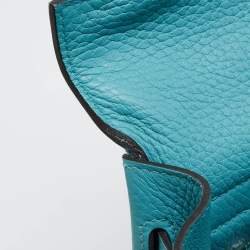 Pre Owned Hermes Celeste Taurillon Clemence Leather Palladium Finish Kelly Retourne 32 Bag