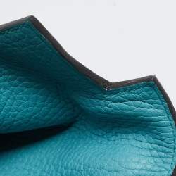 Pre Owned Hermes Celeste Taurillon Clemence Leather Palladium Finish Kelly Retourne 32 Bag