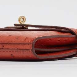 Hermes Sanguine Ostrich Kelly Longue Wallet
