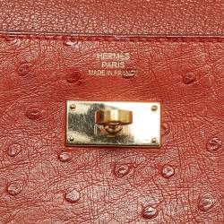 Hermes Sanguine Ostrich Kelly Longue Wallet
