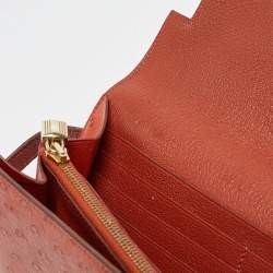 Hermes Sanguine Ostrich Kelly Longue Wallet