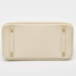 Hermes Craie Epsom Leather Gold Finish Birkin 30 Bag