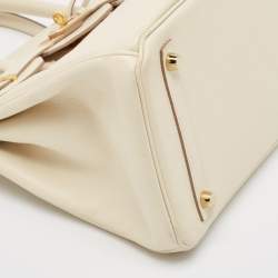 Hermes Craie Epsom Leather Gold Finish Birkin 30 Bag