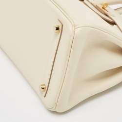 Hermes Craie Epsom Leather Gold Finish Birkin 30 Bag