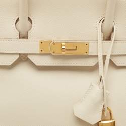 Hermes Craie Epsom Leather Gold Finish Birkin 30 Bag