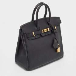 Hermès Noir Togo Leather Gold Finish Birkin 25 Bag