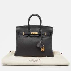 Hermès Noir Togo Leather Gold Finish Birkin 25 Bag