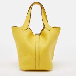 Hermes Jaune de Naples Taurillon Clemence Leather Picotin Lock 18 Bag